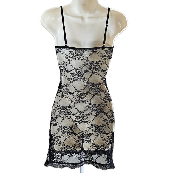 Y2K Whimsigoth Sheer Lace Black Floral Slip Dress, Small, New With Tags - Picture 2 of 8
